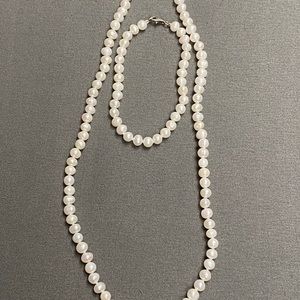 pearl necklace and bracelet sets